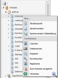 Rechtsklick-Kontextmenü in der produktiven Umgebung