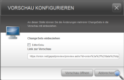 Auswahl der ChangeSets, die in der Vorschau angezeigt werden sollen