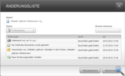Änderungsliste eines Dokuments